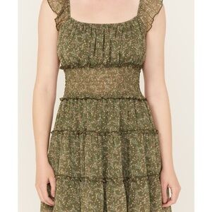 Trixxi Olive Floral Mini Dress